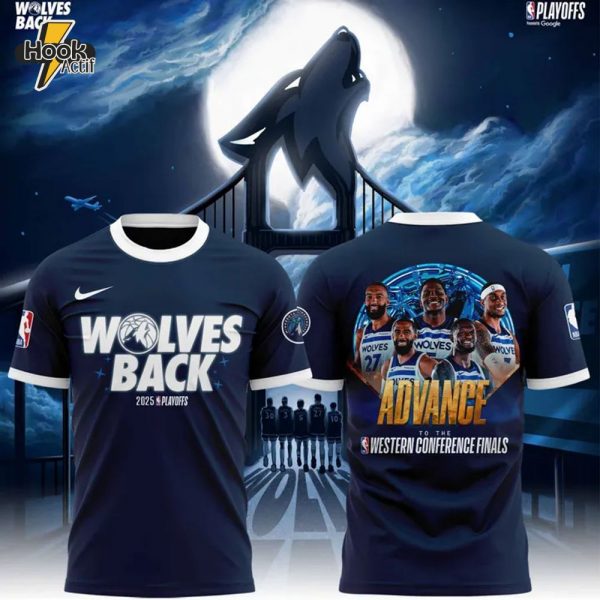 Minnesota Timberwolves Nba 2025 Playoffs "Wolves Back" Shirt