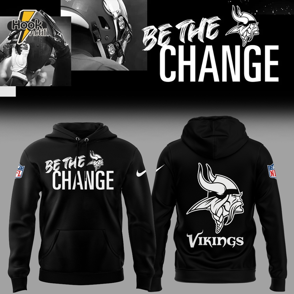 Minnesota Vikings Be The Change 2025 Special Black Hoodie Minnesota Vikings Be The Change 2025 Special Black Hoodie
