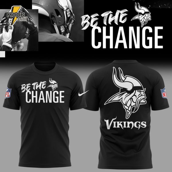 Minnesota Vikings Be The Change 2025 Special Black Tee