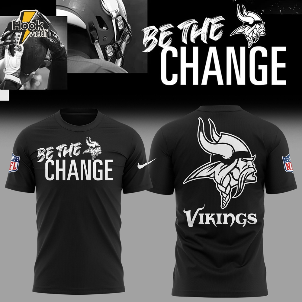 Minnesota Vikings Be The Change 2025 Special Black Tee Minnesota Vikings Be The Change 2025 Special Black Tee