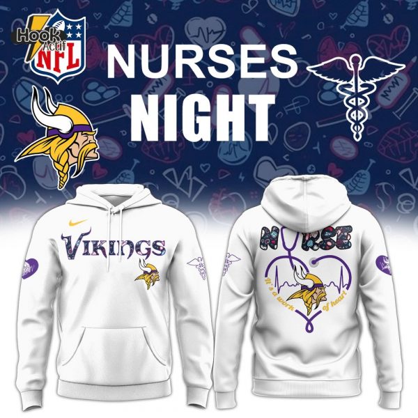 Minnesota Vikings Nurses Appreciation Speical White Hoodie
