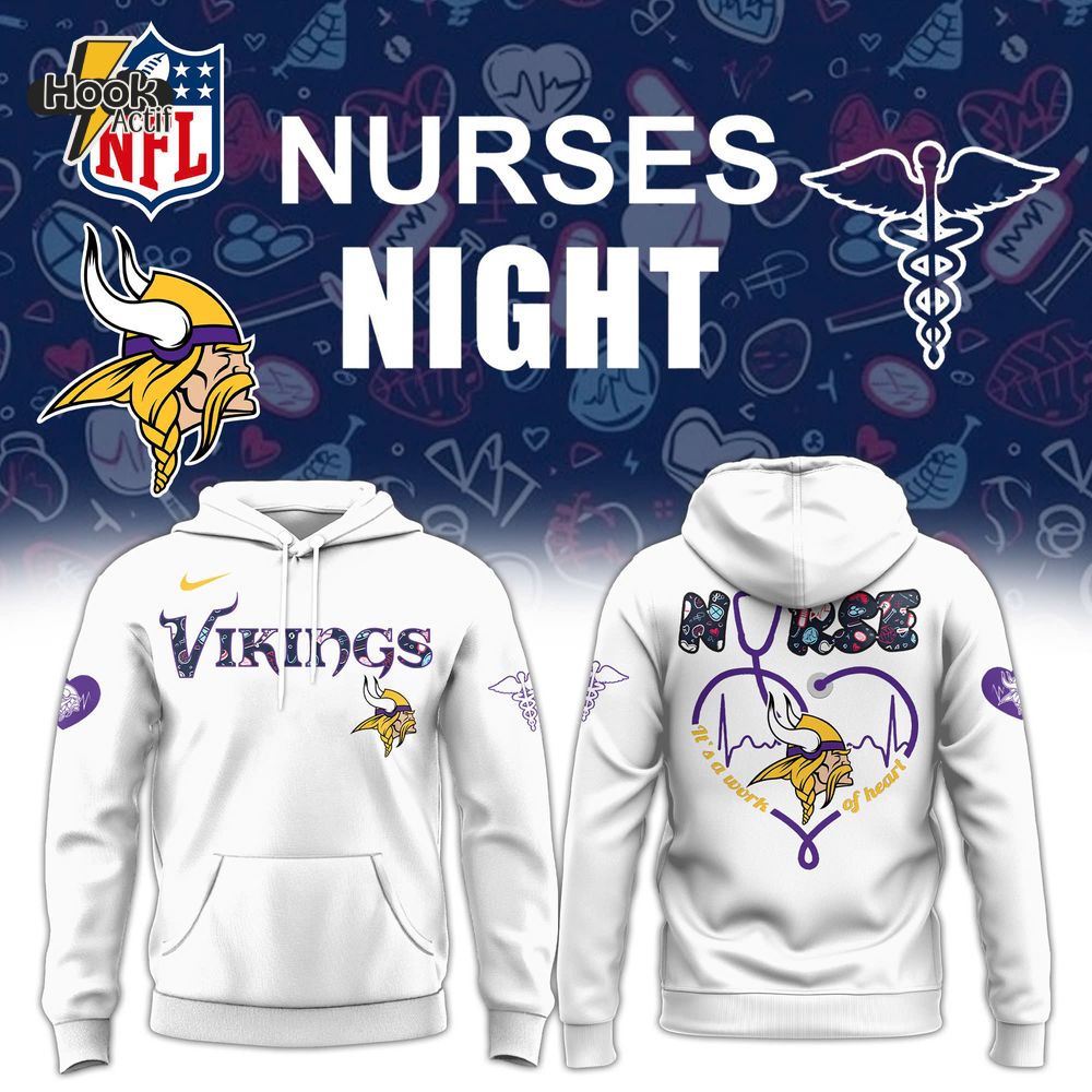 Minnesota Vikings Nurses Appreciation Speical White Hoodie Minnesota Vikings Nurses Appreciation Speical White Hoodie