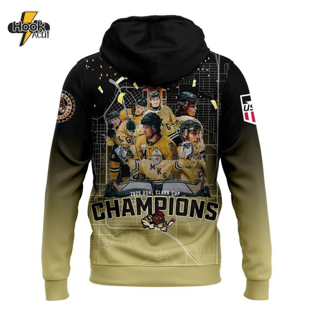 Muskegon Lumberjacks 2025 USHL Clark Cup Champions Hoodie Muskegon Lumberjacks 2025 USHL Clark Cup Champions Hoodie