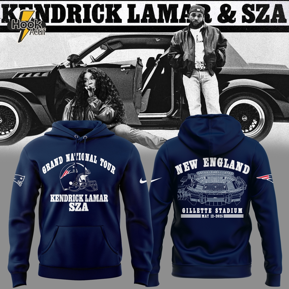 New England Patriots x Kendrick Lamar x SZA Grand National Tour Special Hoodie New England Patriots x Kendrick Lamar x SZA Grand National Tour Special Hoodie