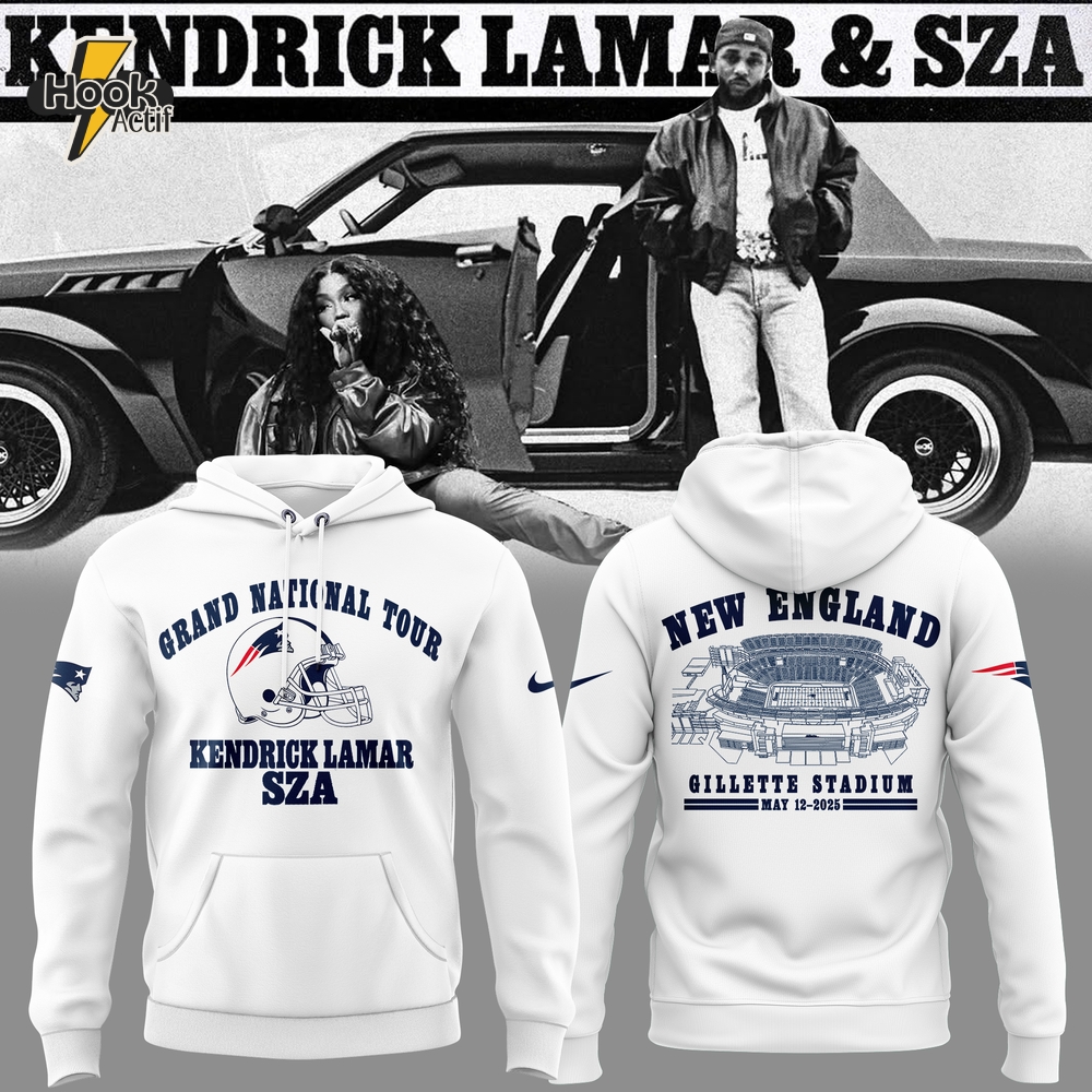 New England Patriots x Kendrick Lamar x SZA Grand National Tour Special Hoodie New England Patriots x Kendrick Lamar x SZA Grand National Tour Special Hoodie