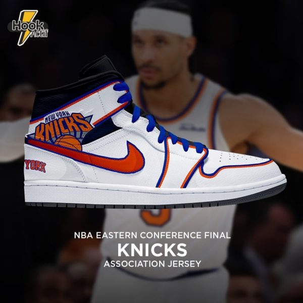 New York Knicks NBA Eastern Conference Final Association Jersey Air Jordan 1 Sneaker