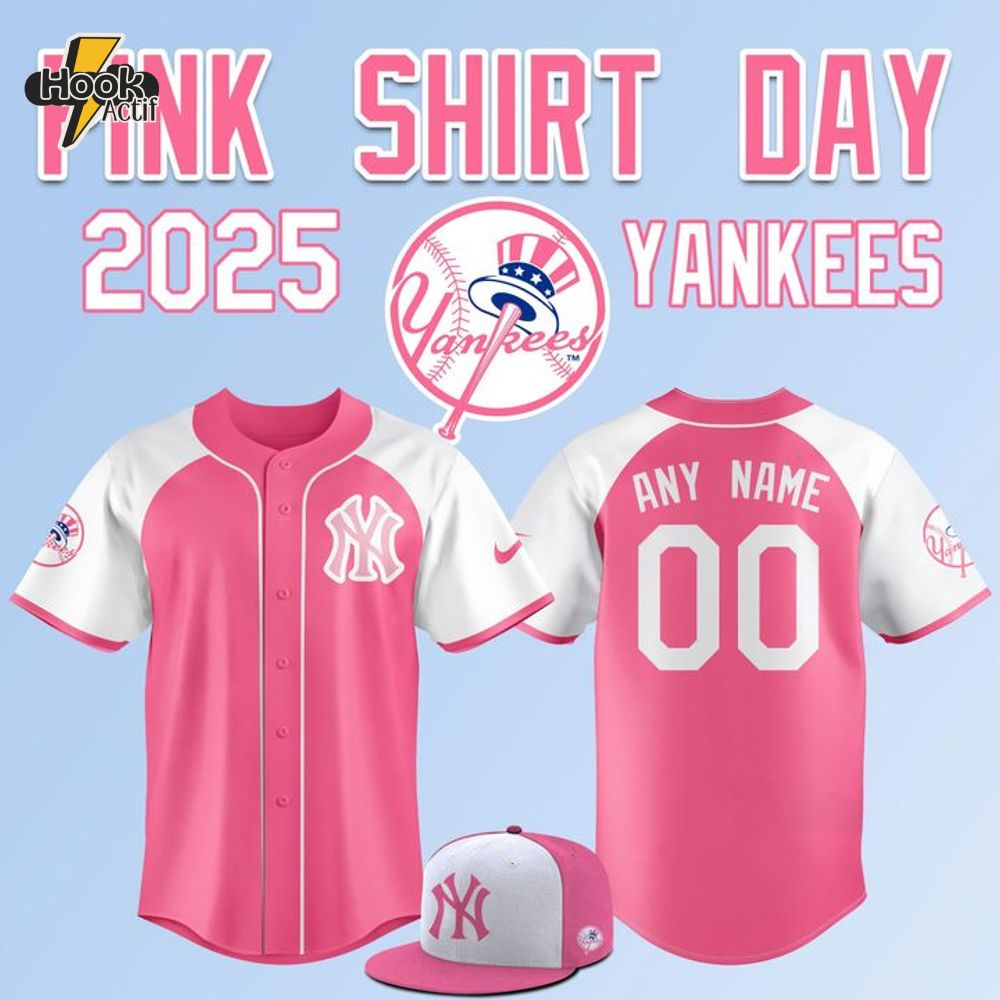 New York Yankees 2025 Pink Shirt Day Custom Baseball Jersey New York Yankees 2025 Pink Shirt Day Custom Baseball Jersey