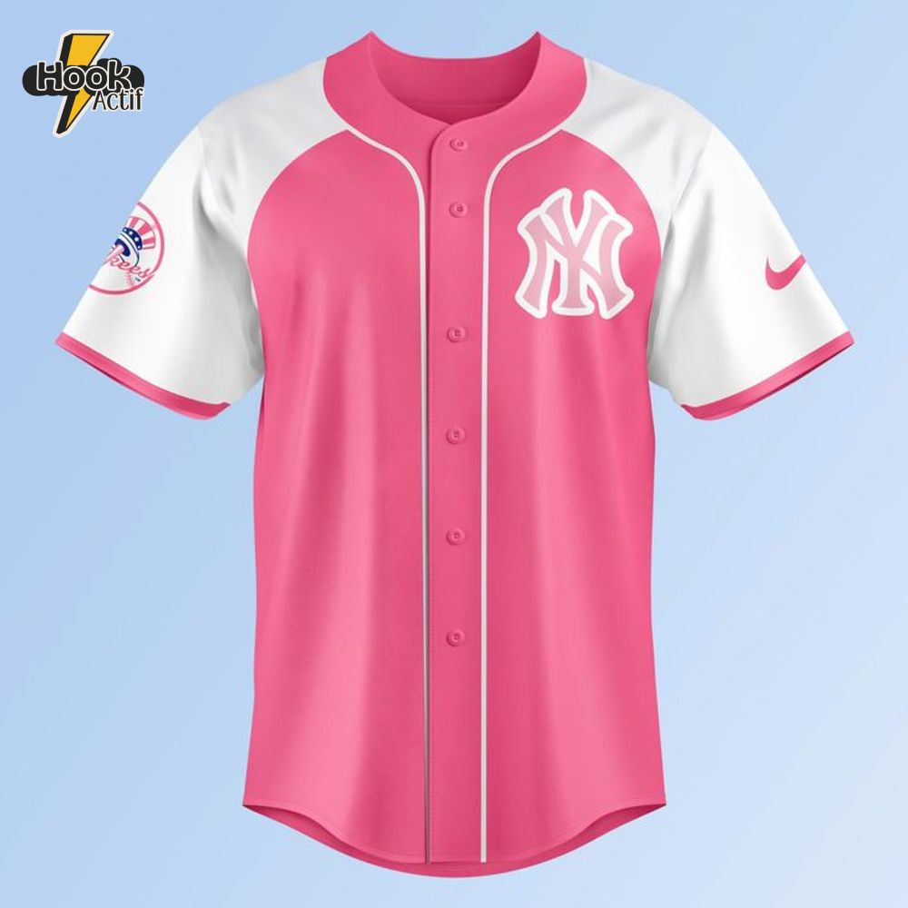 New York Yankees 2025 Pink Shirt Day Custom Baseball Jersey New York Yankees 2025 Pink Shirt Day Custom Baseball Jersey