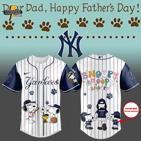 New York Yankees Snoopy Happy FatherÃ¢ÂÂs Day 2025 Limited Baseball Jersey