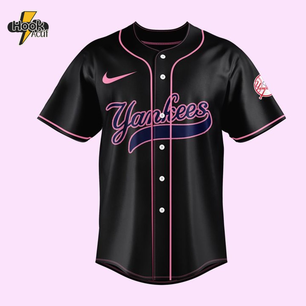 New York Yankees x Blackpink 2025 World Tour Special Black Baseball Jersey New York Yankees x Blackpink 2025 World Tour Special Black Baseball Jersey