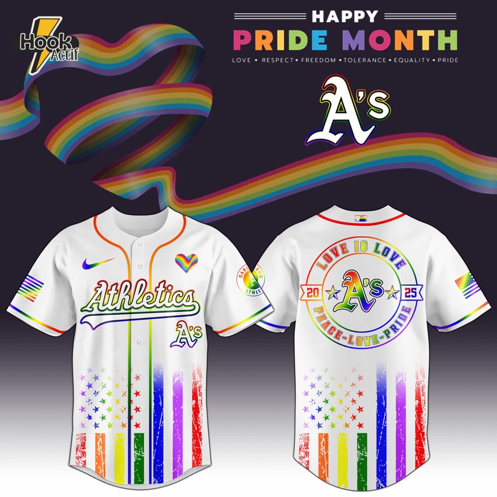 Oakland Athletics MLB x Happy Pride Month Jersey 2025 Oakland Athletics MLB x Happy Pride Month Jersey 2025