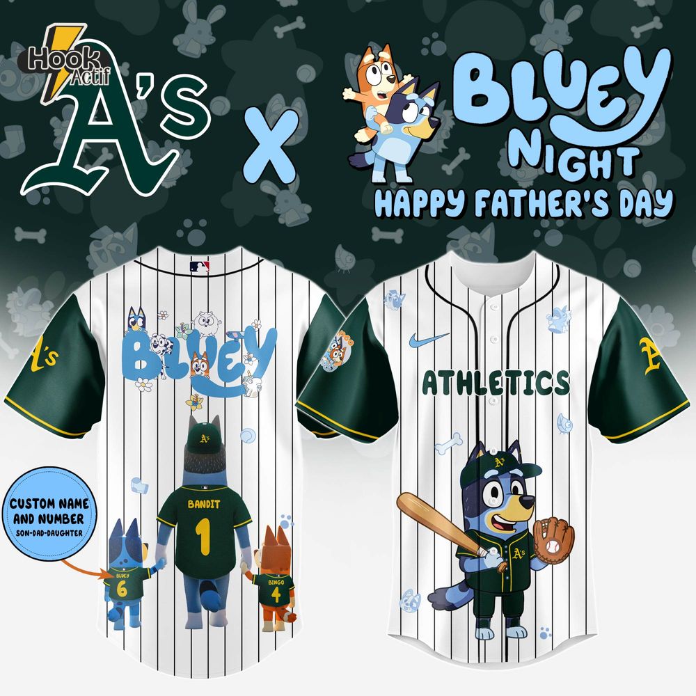 Oakland Athletics x Bluey Happy Father's Day 2025 Jersey Oakland Athletics x Bluey Happy Father's Day 2025 Jersey
