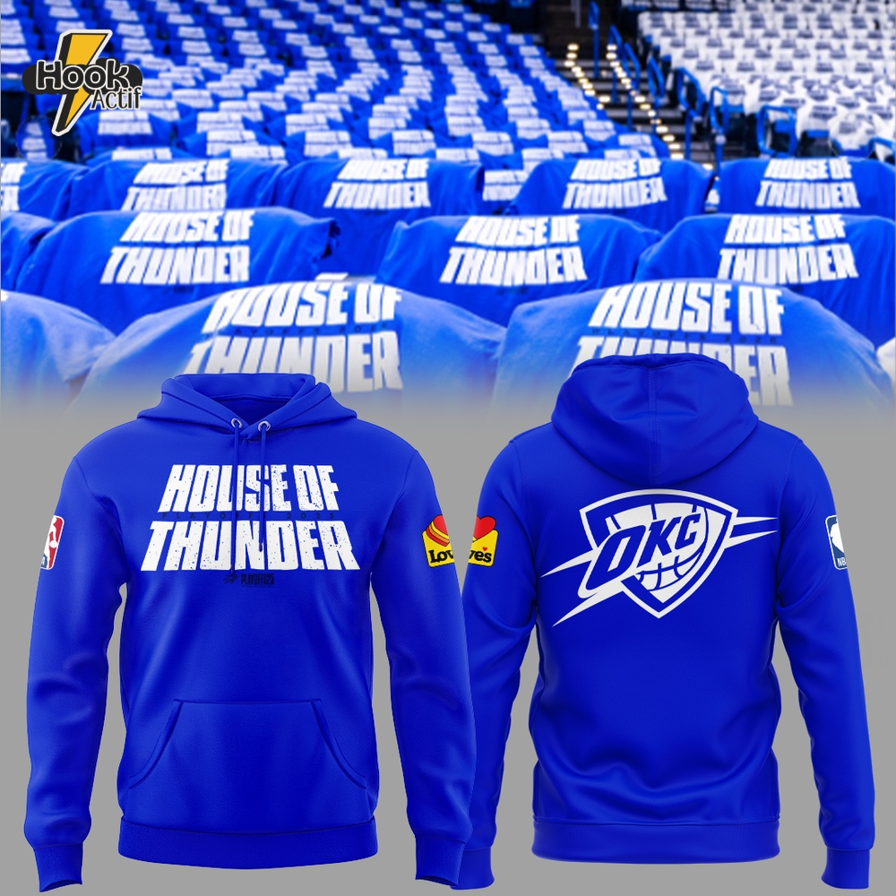 Oklahoma City Thunder "House Of Thunder" 2025 Blue Hoodie Set Oklahoma City Thunder "House Of Thunder" 2025 Blue Hoodie Set