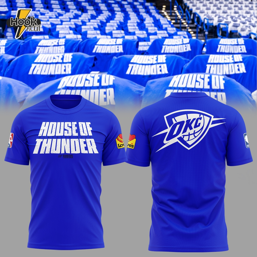 Oklahoma City Thunder "House Of Thunder" 2025 Blue Shirt Oklahoma City Thunder "House Of Thunder" 2025 Blue Shirt