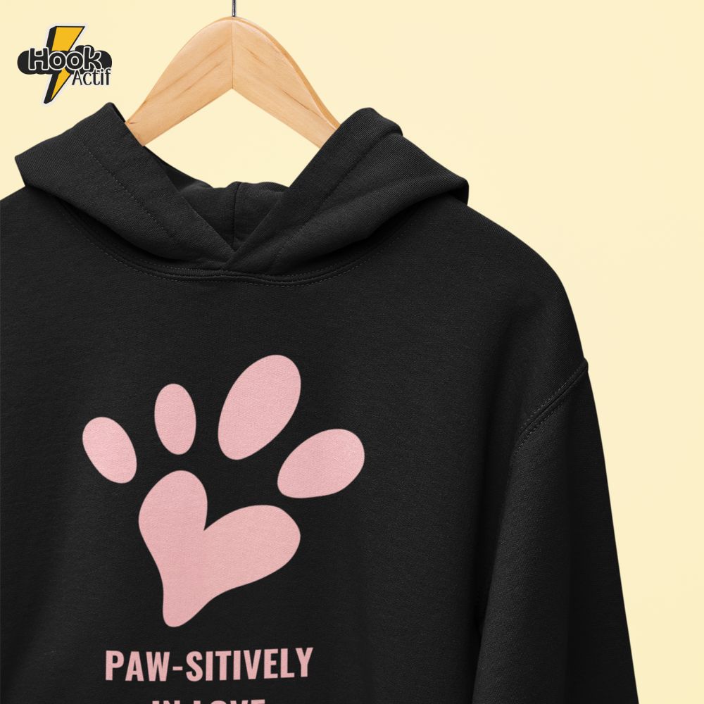 Paw-sitively in Love Hoodie Paw-sitively in Love Hoodie