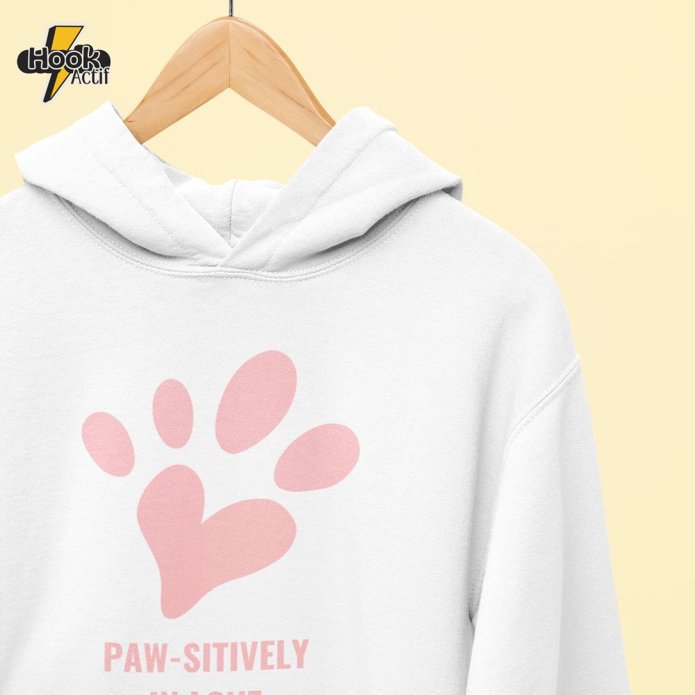 Paw-sitively in Love Hoodie Paw-sitively in Love Hoodie