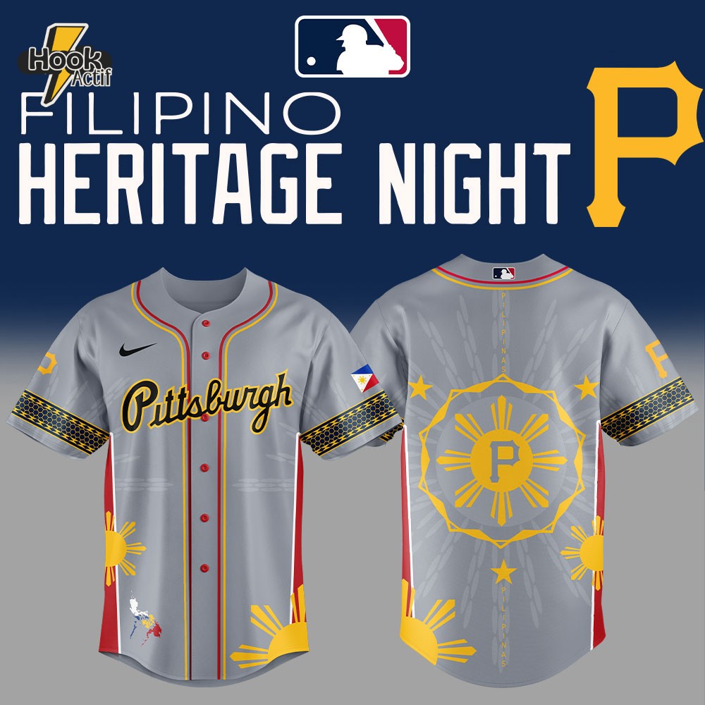 Pittsburgh Pirates Filipino Heritage Night Grey Baseball Jersey Pittsburgh Pirates Filipino Heritage Night Grey Baseball Jersey