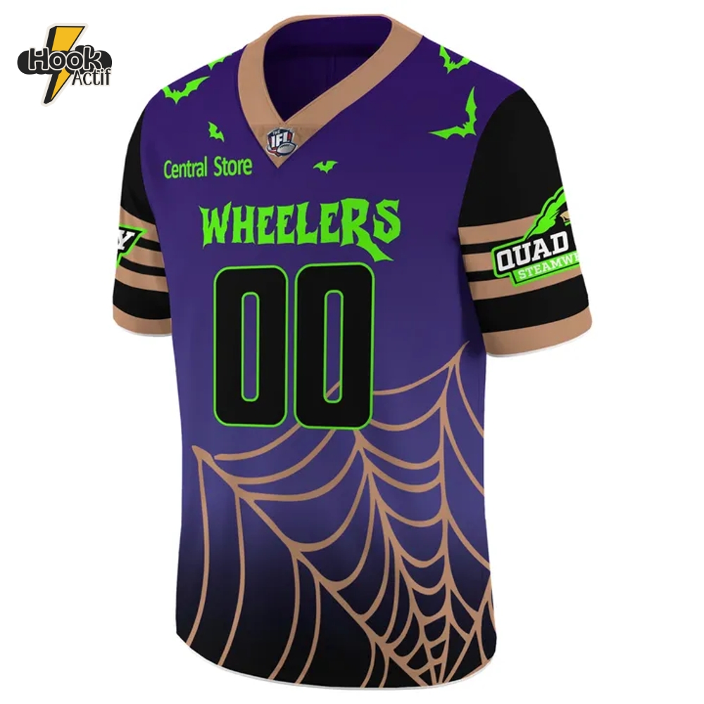 Quad City Steamwheelers Halloween Design Personalized Football Jersey Quad City Steamwheelers Halloween Design Personalized Football Jersey