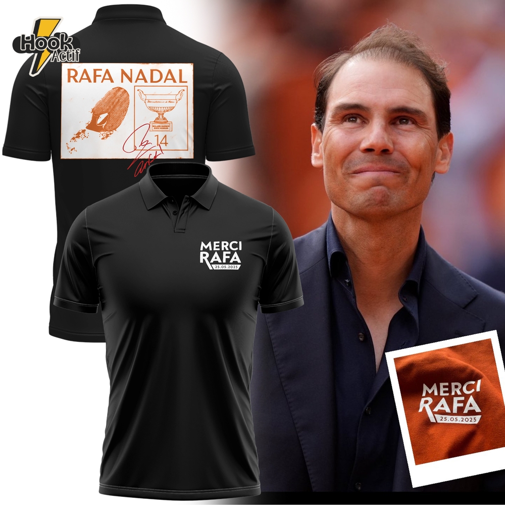 Rafael Nadal "Merci Rafa" Thank You For The Memories Polo Shirt Rafael Nadal "Merci Rafa" Thank You For The Memories Polo Shirt