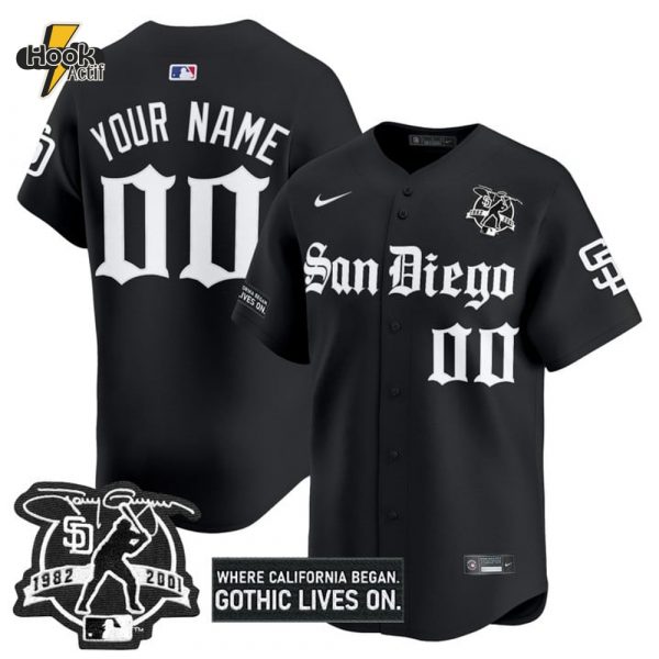 San Diego Padres "Gothic Edition" Black Baseball Jersey