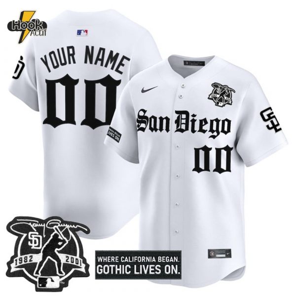 San Diego Padres "Gothic Edition" White Baseball Jersey