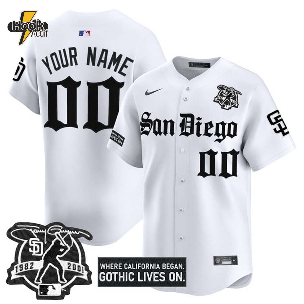 San Diego Padres "Gothic Edition" White Baseball Jersey San Diego Padres "Gothic Edition" White Baseball Jersey