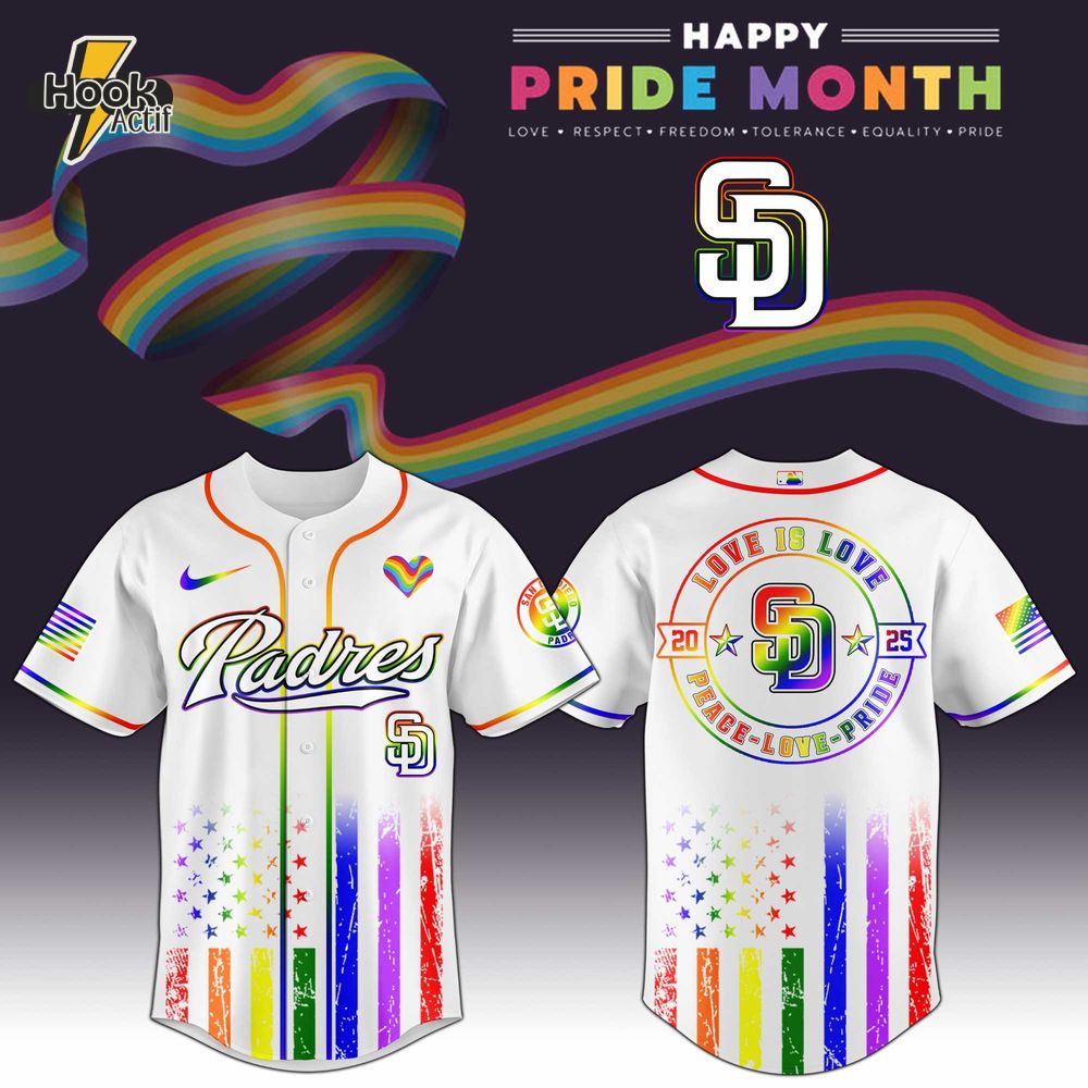 San Diego Padres MLB x Happy Pride Month Jersey 2025 San Diego Padres MLB x Happy Pride Month Jersey 2025