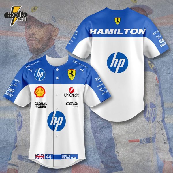 Scuderia Ferrari x Lewis Hamilton HP Sponsor Baseball Jersey