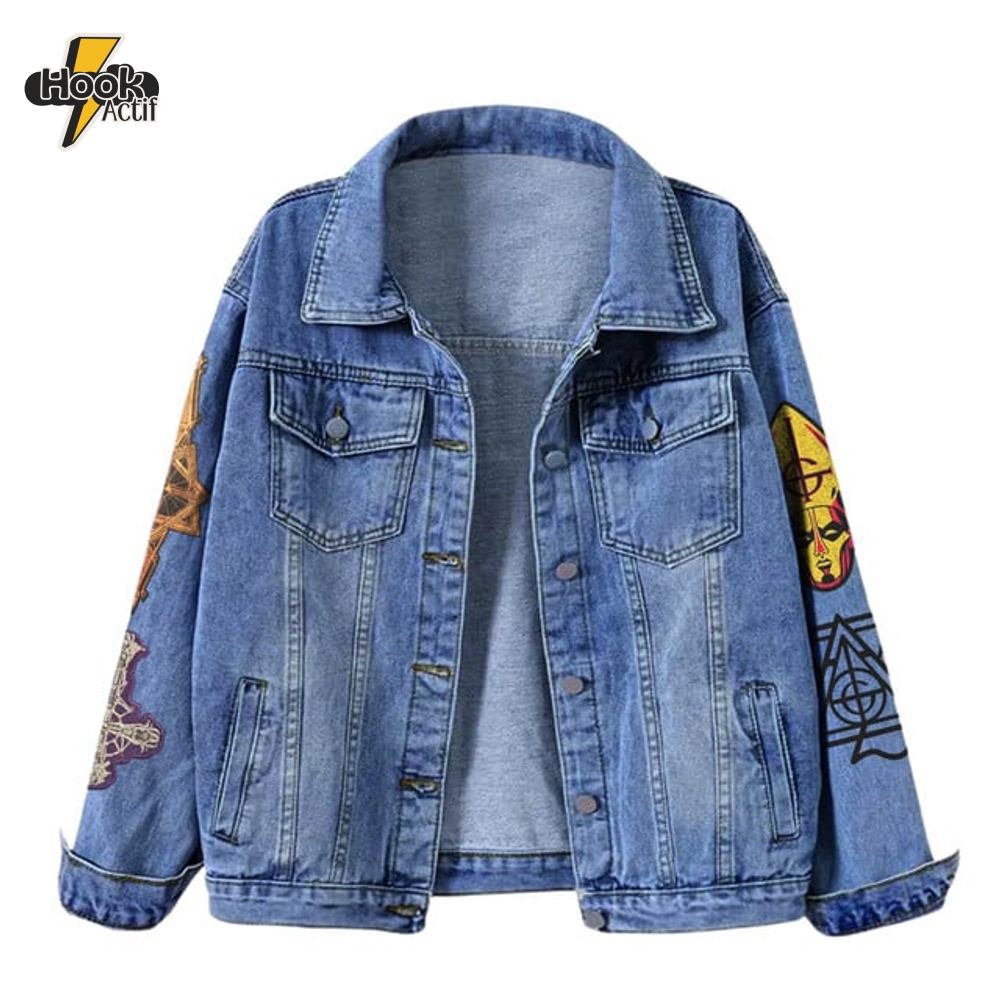 Skeletour 2025 Ghost He Is The Shining And The Light Denim Jacket Limited Edition Skeletour 2025 Ghost He Is The Shining And The Light Denim Jacket Limited Edition