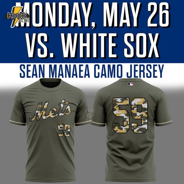 Special New New York Mets Sean Manaea Camo Tshirt 2025