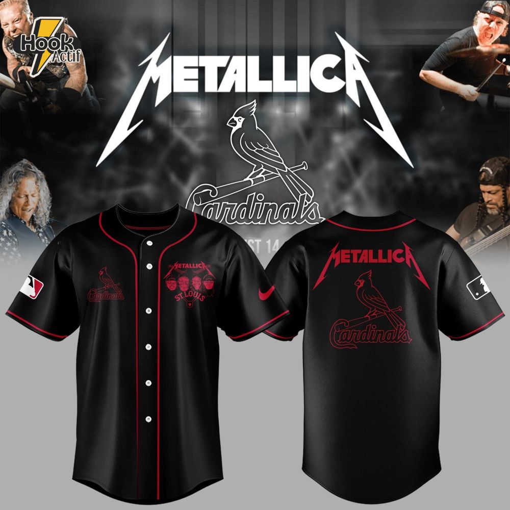 St. Louis Cardinals x Metallica Night Special Baseball Jersey St. Louis Cardinals x Metallica Night Special Baseball Jersey