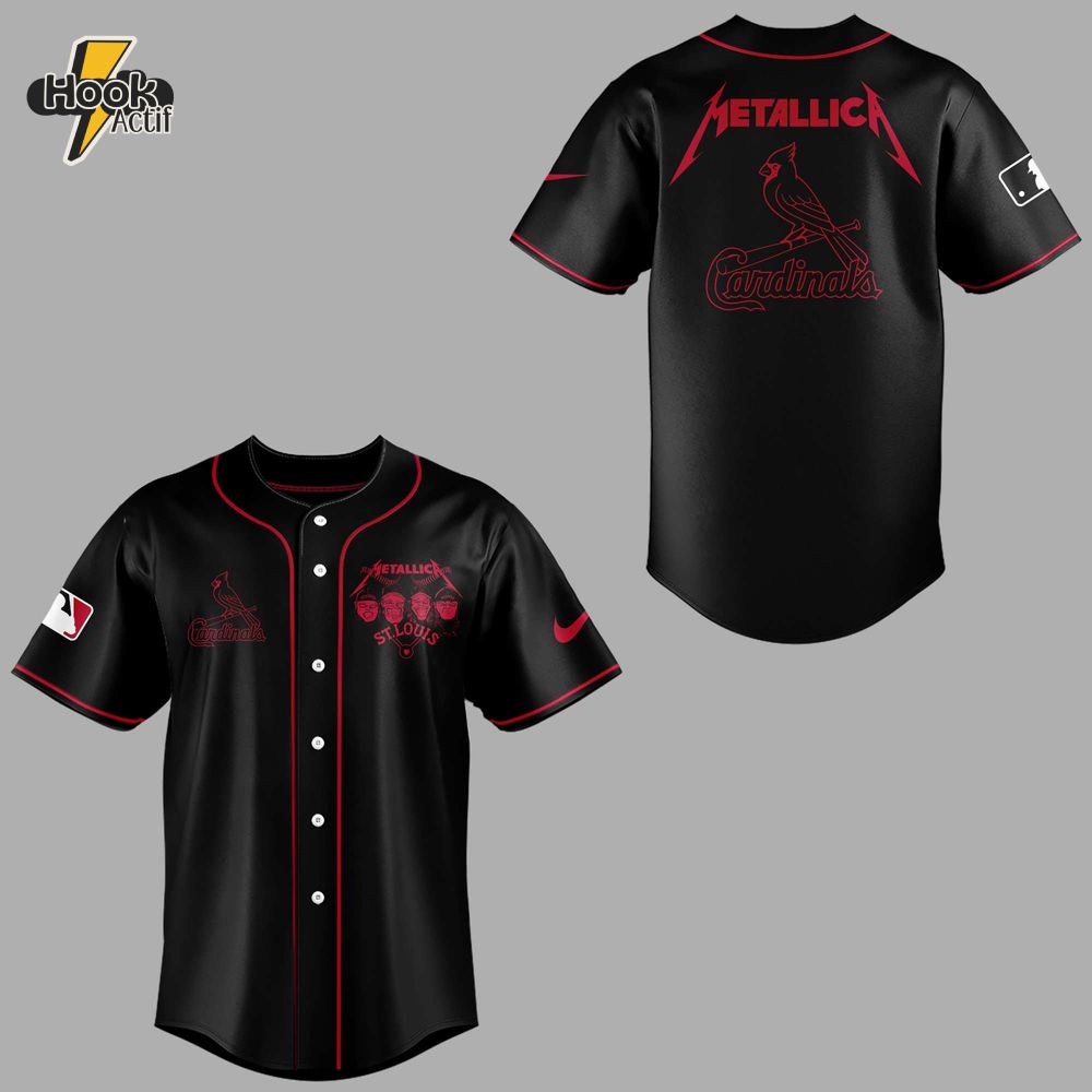 St. Louis Cardinals x Metallica Night Special Baseball Jersey St. Louis Cardinals x Metallica Night Special Baseball Jersey