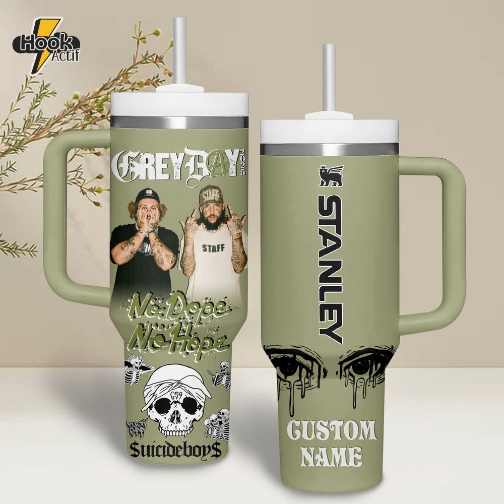 Suicideboys Grey Day "No Dope No Hope" Tumbler 40oz with Handle Suicideboys Grey Day "No Dope No Hope" Tumbler 40oz with Handle