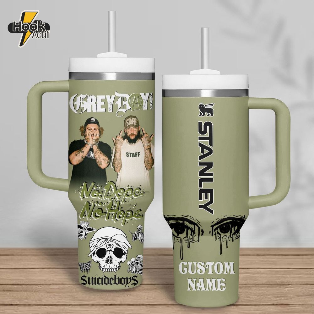 Suicideboys Grey Day "No Dope No Hope" Tumbler 40oz with Handle Suicideboys Grey Day "No Dope No Hope" Tumbler 40oz with Handle