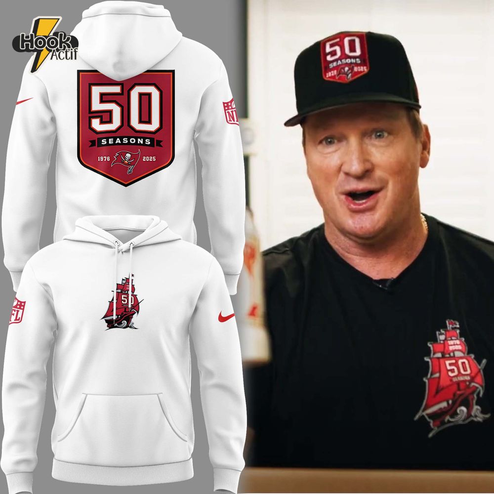 Tampa Bay Buccaneers 50th Seasons Logo Special Hoodie Tampa Bay Buccaneers 50th Seasons Logo Special Hoodie