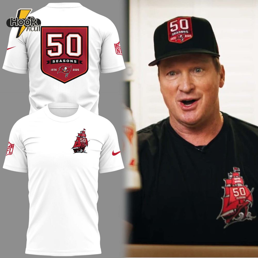 Tampa Bay Buccaneers 50th Seasons Logo Special Tee Tampa Bay Buccaneers 50th Seasons Logo Special Tee