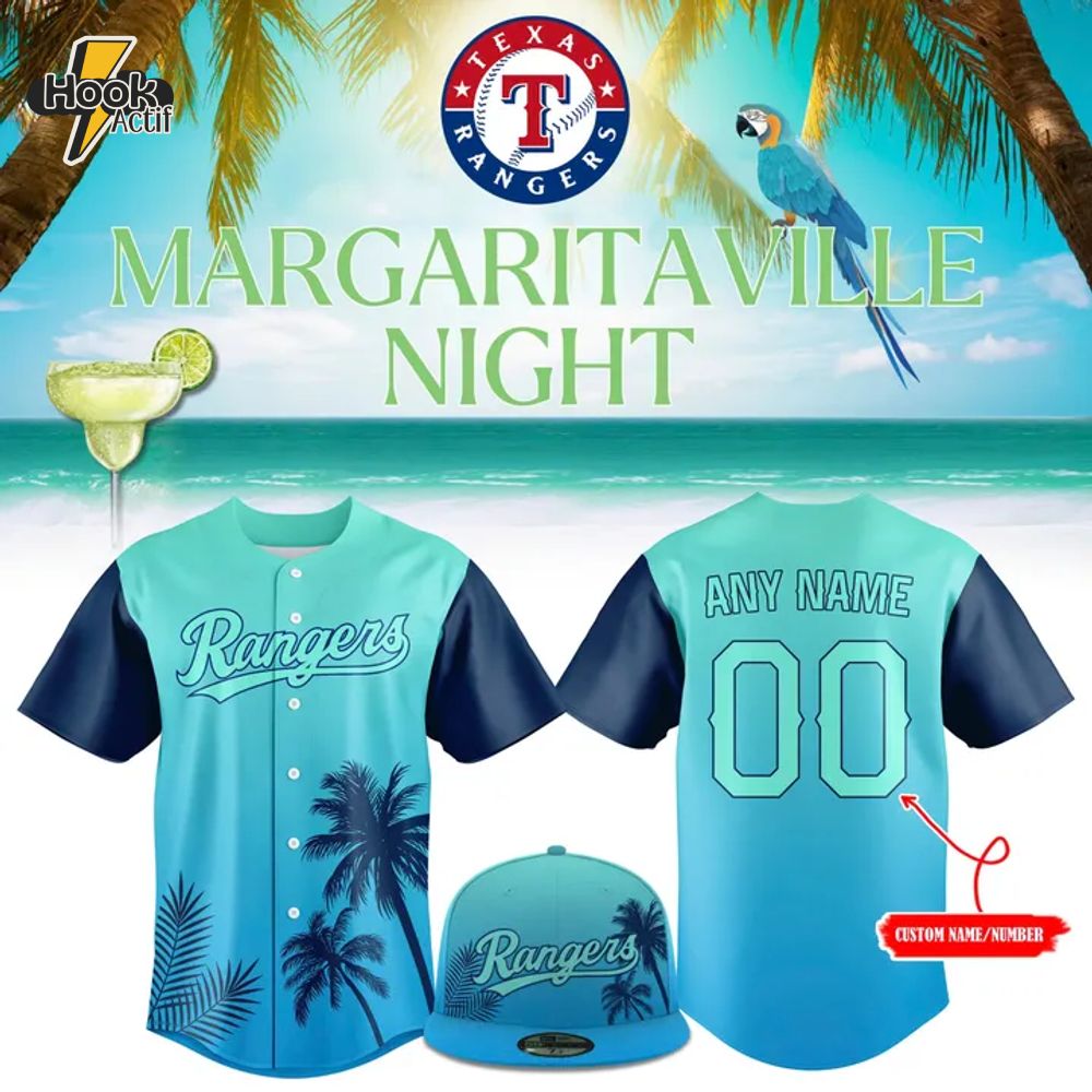 Texas Rangers Margaritaville Night Custom Jersey Texas Rangers Margaritaville Night Custom Jersey