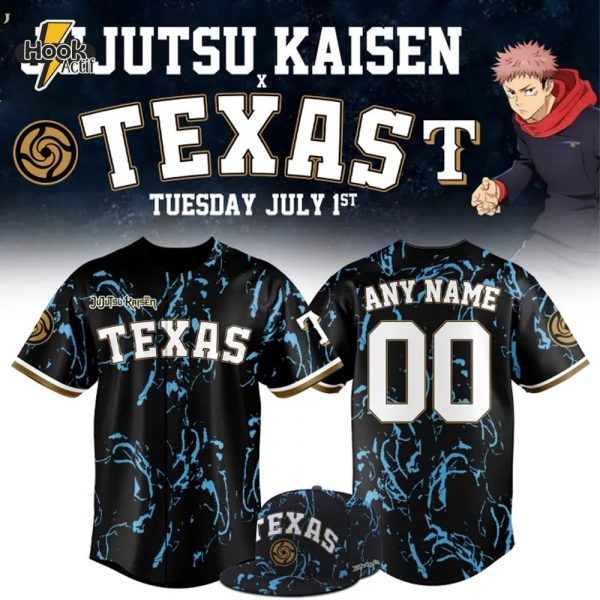 Texas Rangers x 2025 Jujutsu Kaisen Night Personalized Baseball Jersey