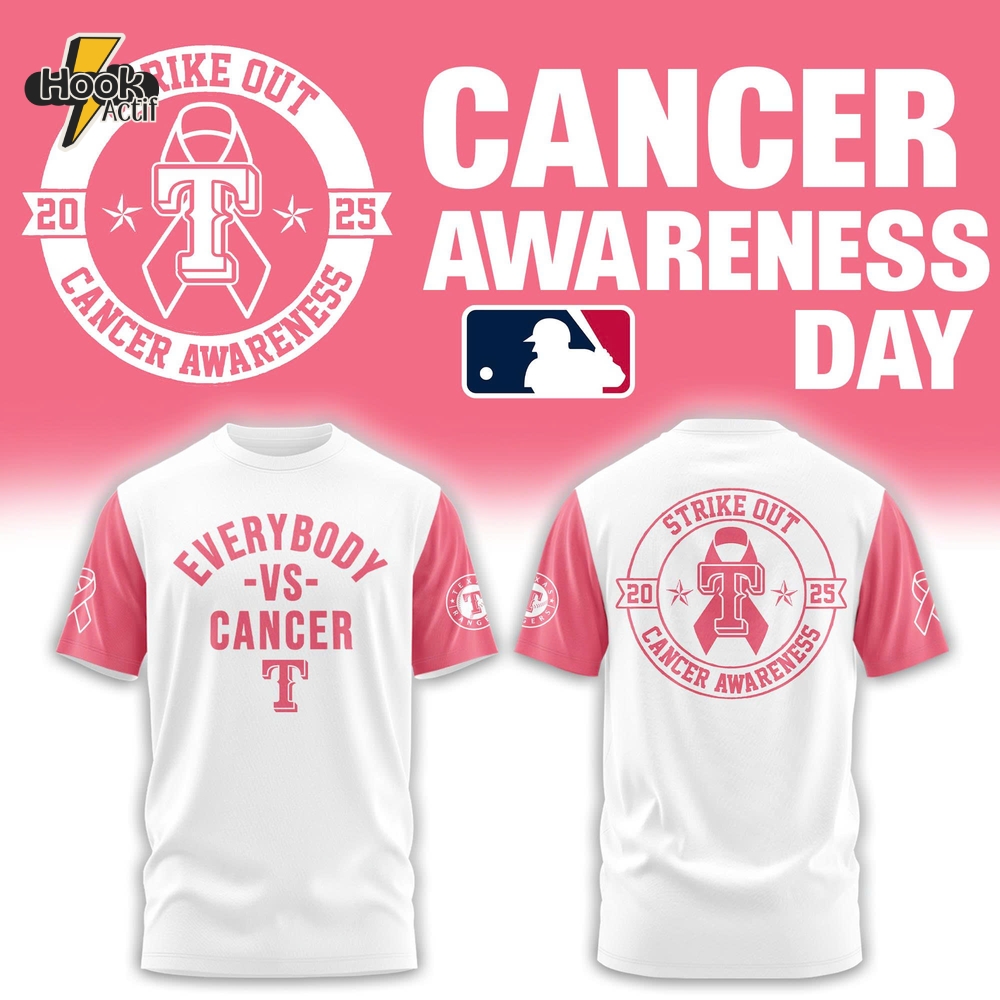 Texas Rangers x Everybody vs Cancer Awareness Day 2025 Shirt Texas Rangers x Everybody vs Cancer Awareness Day 2025 Shirt