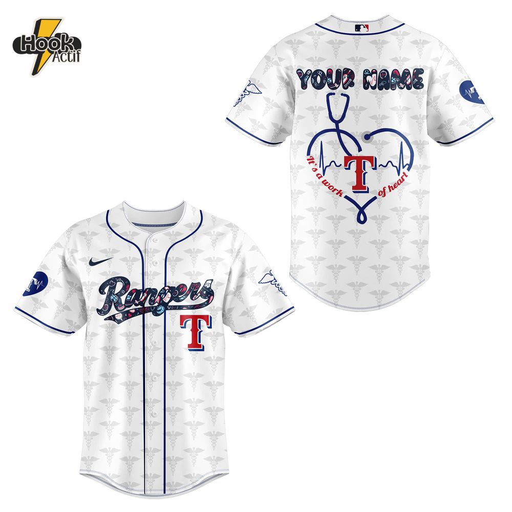 Texas Rangers x Nurses Night Personalized Baseball Jersey Texas Rangers x Nurses Night Personalized Baseball Jersey