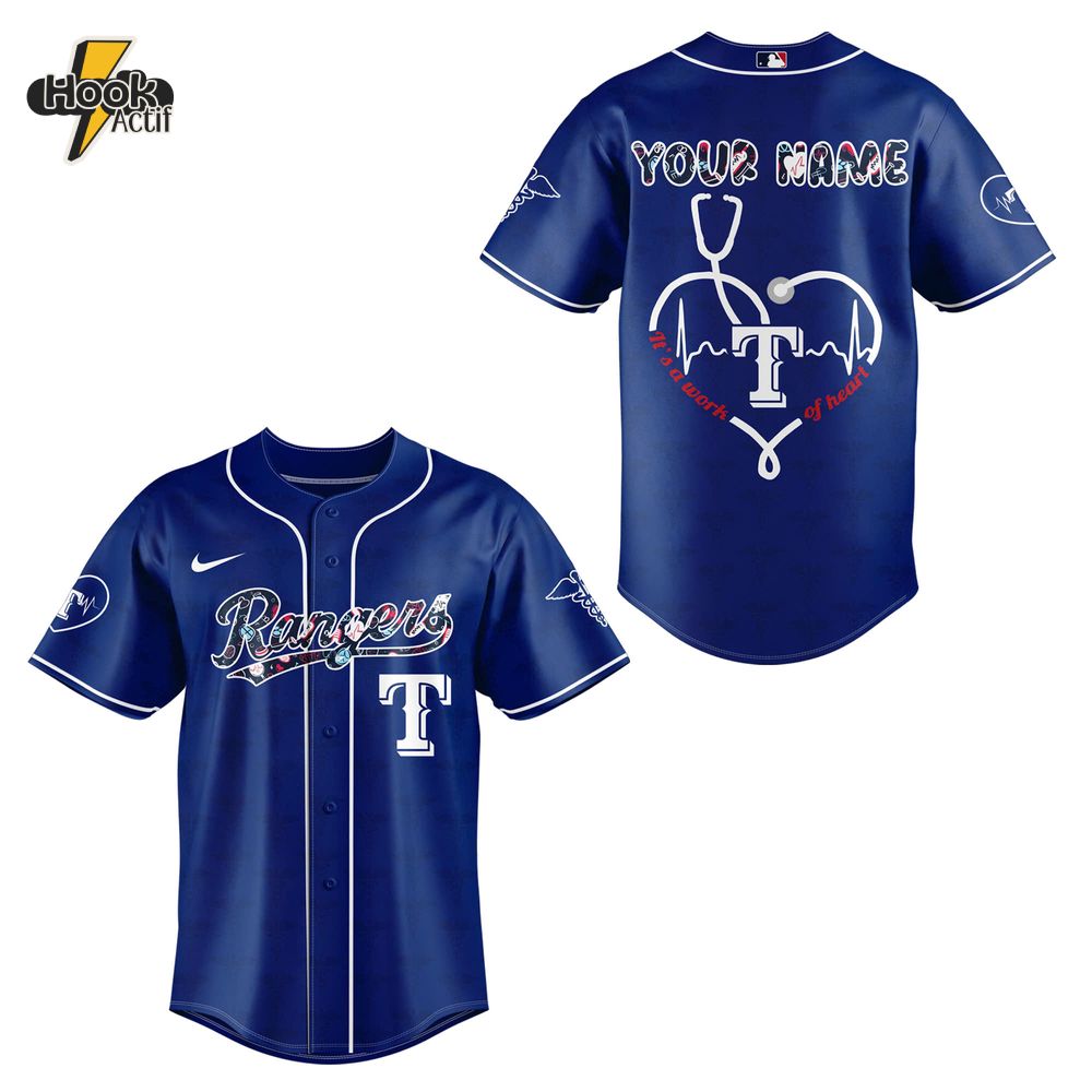 Texas Rangers x Nurses Night Personalized Baseball Jersey Texas Rangers x Nurses Night Personalized Baseball Jersey
