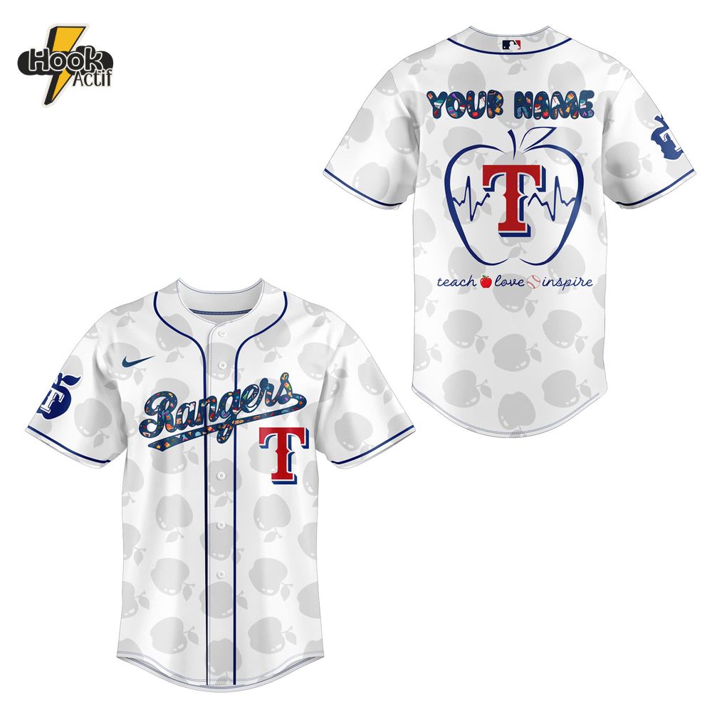 Texas Rangers x Teacher Appreciation Personalized Baseball Jersey Texas Rangers x Teacher Appreciation Personalized Baseball Jersey