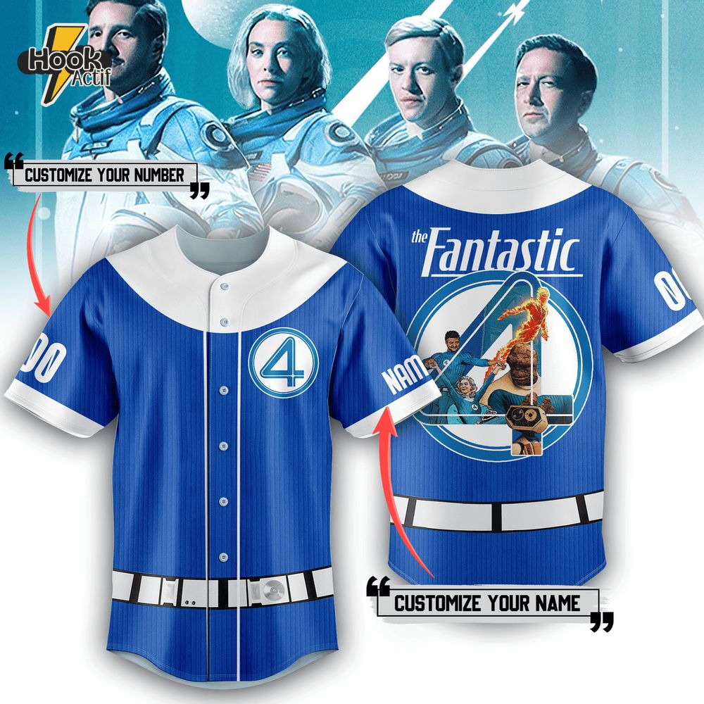 The Fantastic Four Special Blue Custom Baseball Jersey The Fantastic Four Special Blue Custom Baseball Jersey