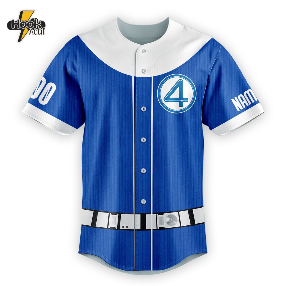 The Fantastic Four Special Blue Custom Baseball Jersey The Fantastic Four Special Blue Custom Baseball Jersey