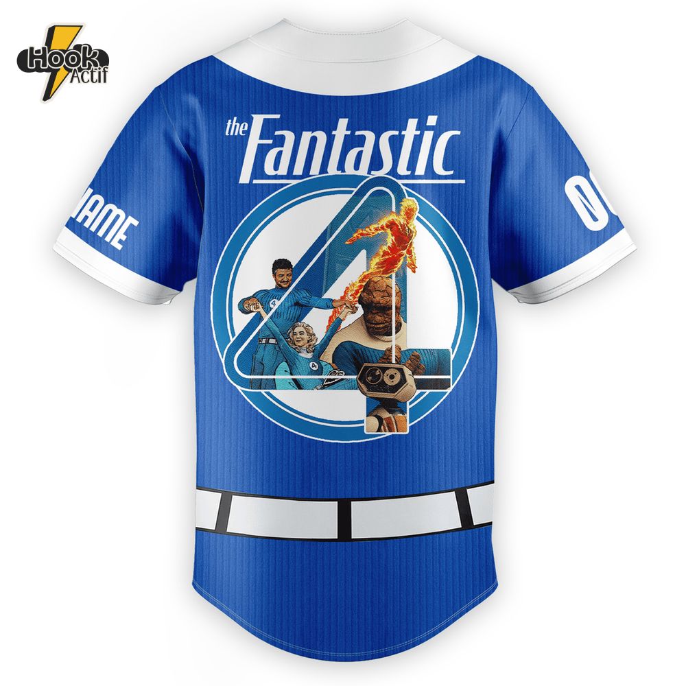 The Fantastic Four Special Blue Custom Baseball Jersey The Fantastic Four Special Blue Custom Baseball Jersey