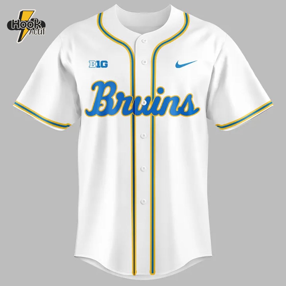 UCLA Bruins 2025 Big Ten Baseball Regular Season Champions Special White Baseball Jersey UCLA Bruins 2025 Big Ten Baseball Regular Season Champions Special White Baseball Jersey