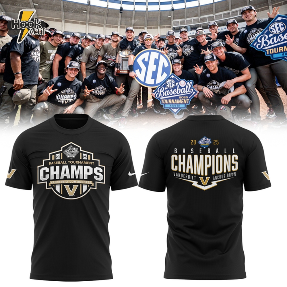 Vanderbilt Baseball 2025 SEC Baseball Conference Tournament Champions Special Tee Vanderbilt Baseball 2025 SEC Baseball Conference Tournament Champions Special Tee