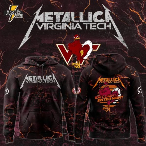 Virginia Tech Hokies x Metallica Tour 2025 "Exit Light Enter Night" Special Hoodie