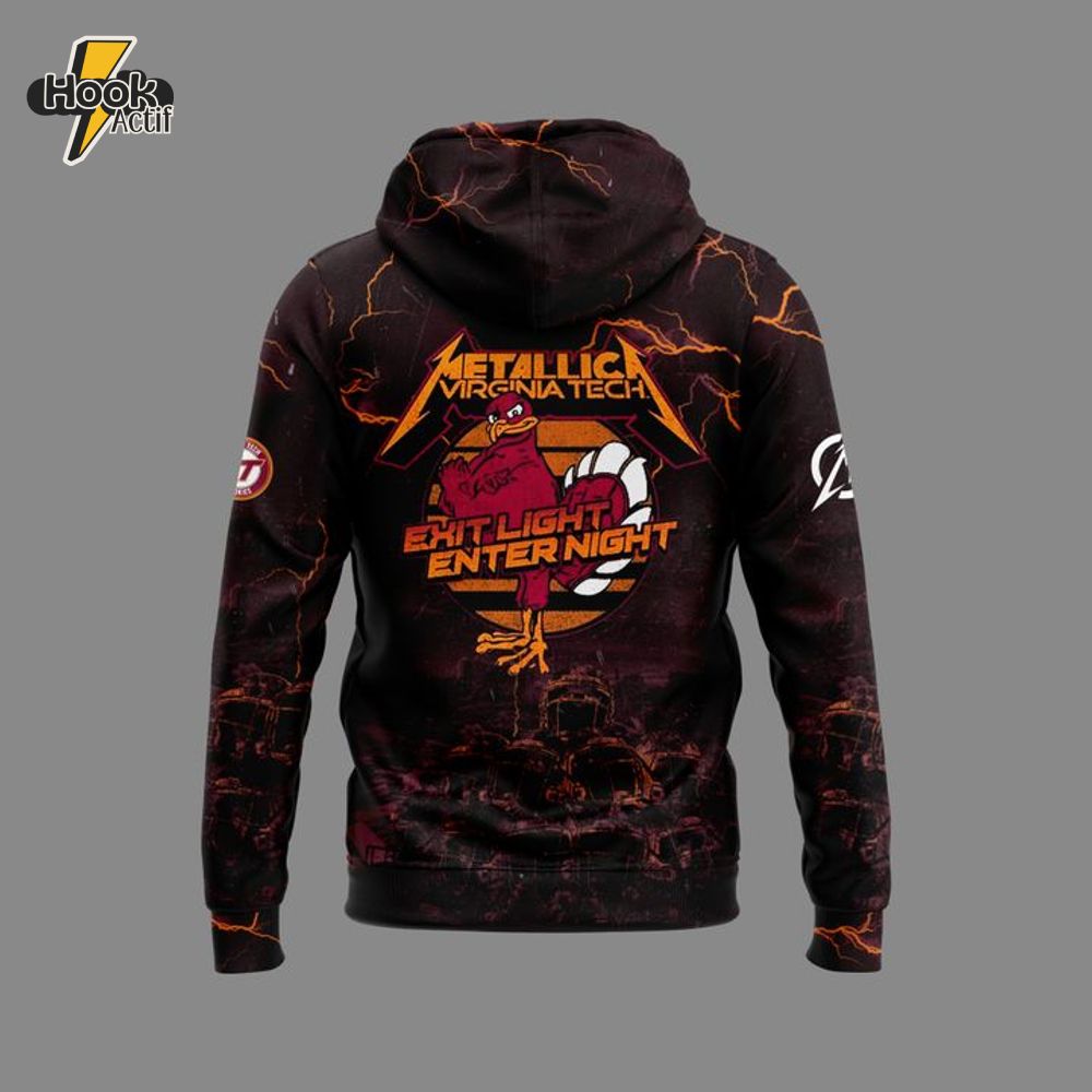 Virginia Tech Hokies x Metallica Tour 2025 "Exit Light Enter Night" Special Hoodie Virginia Tech Hokies x Metallica Tour 2025 "Exit Light Enter Night" Special Hoodie