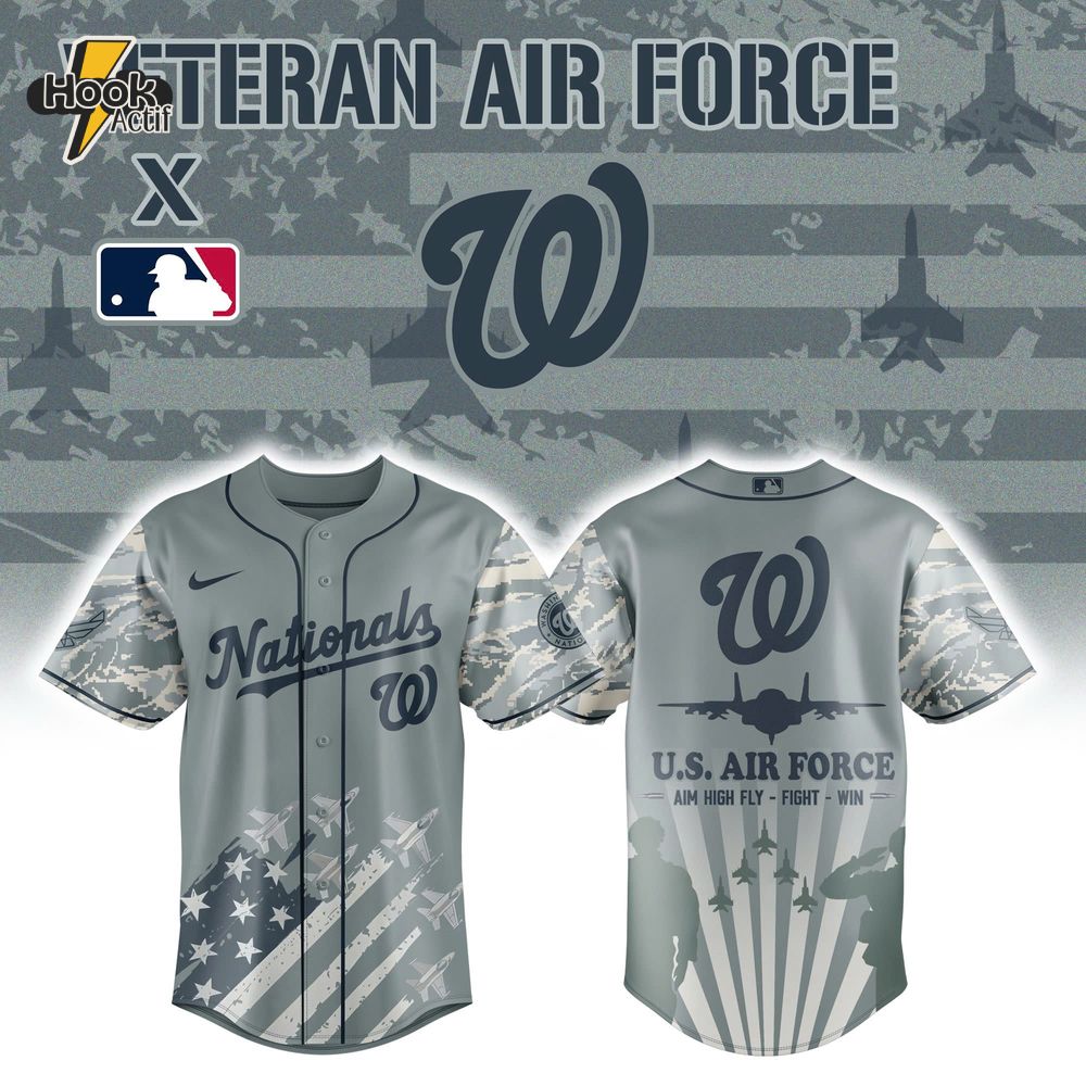 Washington Nationals x Veteran US Air Force 2025 Special Grey Camo Baseball Jersey Washington Nationals x Veteran US Air Force 2025 Special Grey Camo Baseball Jersey
